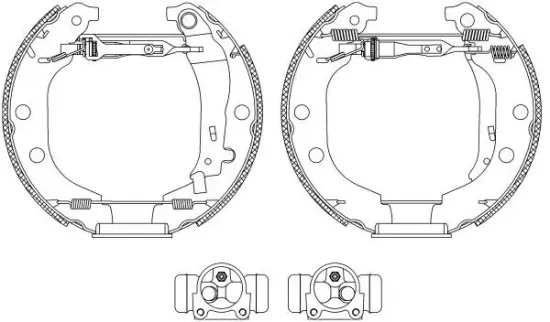 Bremsbackensatz Hinterachse HELLA 8DB 355 004-361 Bild Bremsbackensatz Hinterachse HELLA 8DB 355 004-361