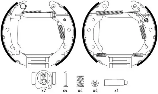 Bremsbackensatz HELLA 8DB 355 022-661 Bild Bremsbackensatz HELLA 8DB 355 022-661
