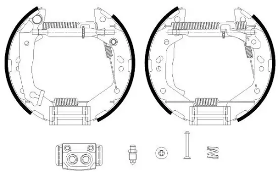 Bremsbackensatz HELLA 8DB 355 038-161 Bild Bremsbackensatz HELLA 8DB 355 038-161