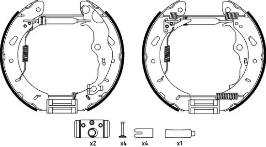 Bremsbackensatz HELLA 8DB 355 022-861 Bild Bremsbackensatz HELLA 8DB 355 022-861