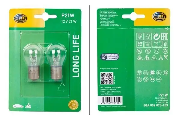 Glühlampe, Blinkleuchte 12 V 21 W P21W HELLA 8GA 002 073-183