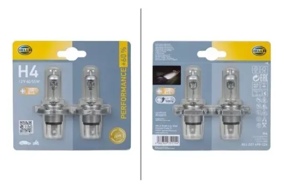 Glühlampe, Fernscheinwerfer 12 V 60/55 W H4 HELLA 8GJ 223 498-224 Bild Glühlampe, Fernscheinwerfer 12 V 60/55 W H4 HELLA 8GJ 223 498-224