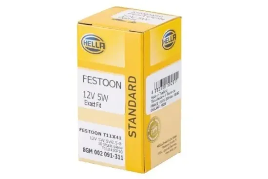 Glühlampe, Kennzeichenleuchte 12 V 5 W Soffittenlampe HELLA 8GM 002 091-311 Bild Glühlampe, Kennzeichenleuchte 12 V 5 W Soffittenlampe HELLA 8GM 002 091-311