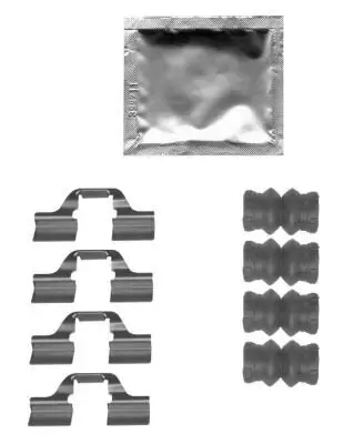 Zubehörsatz, Scheibenbremsbelag HELLA 8DZ 355 205-361