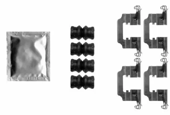 Zubehörsatz, Scheibenbremsbelag HELLA 8DZ 355 206-801 Bild Zubehörsatz, Scheibenbremsbelag HELLA 8DZ 355 206-801