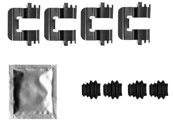 Zubehörsatz, Scheibenbremsbelag HELLA 8DZ 355 206-401 Bild Zubehörsatz, Scheibenbremsbelag HELLA 8DZ 355 206-401