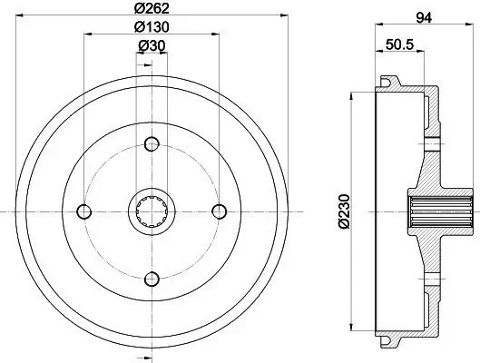 Bremstrommel Hinterachse HELLA 8DT 355 301-671 Bild Bremstrommel Hinterachse HELLA 8DT 355 301-671
