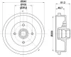 Bremstrommel Hinterachse HELLA 8DT 355 301-701 Bild Bremstrommel Hinterachse HELLA 8DT 355 301-701