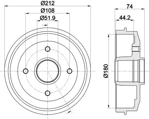 Bremstrommel Hinterachse HELLA 8DT 355 301-211 Bild Bremstrommel Hinterachse HELLA 8DT 355 301-211