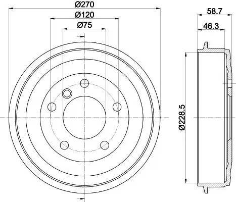 Bremstrommel Hinterachse HELLA 8DT 355 300-021 Bild Bremstrommel Hinterachse HELLA 8DT 355 300-021