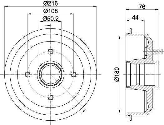 Bremstrommel HELLA 8DT 355 300-161 Bild Bremstrommel HELLA 8DT 355 300-161