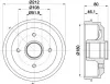 Bremstrommel Hinterachse HELLA 8DT 355 301-281 Bild Bremstrommel Hinterachse HELLA 8DT 355 301-281