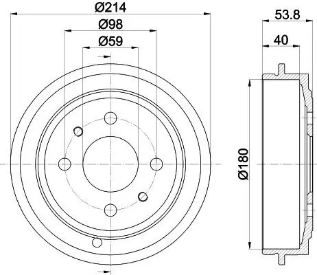 Bremstrommel Hinterachse HELLA 8DT 355 300-081 Bild Bremstrommel Hinterachse HELLA 8DT 355 300-081