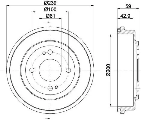 Bremstrommel HELLA 8DT 355 301-981 Bild Bremstrommel HELLA 8DT 355 301-981
