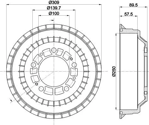 Bremstrommel HELLA 8DT 355 301-991 Bild Bremstrommel HELLA 8DT 355 301-991