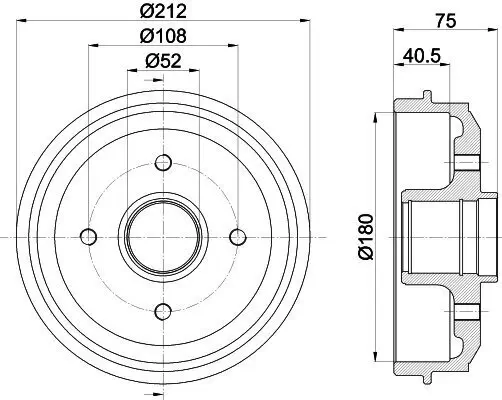 Bremstrommel HELLA 8DT 355 301-311 Bild Bremstrommel HELLA 8DT 355 301-311