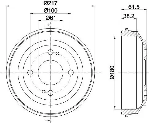 Bremstrommel HELLA 8DT 355 302-051 Bild Bremstrommel HELLA 8DT 355 302-051