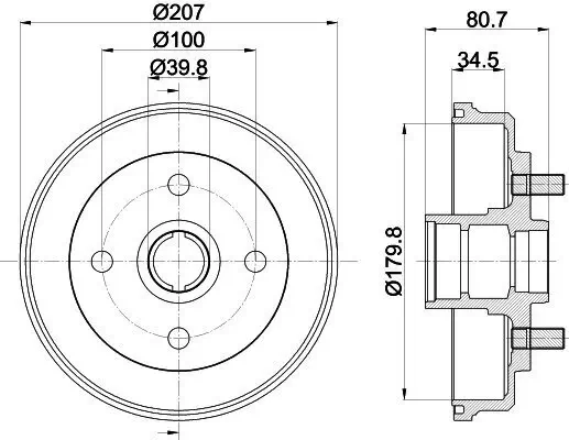 Bremstrommel HELLA 8DT 355 302-061 Bild Bremstrommel HELLA 8DT 355 302-061