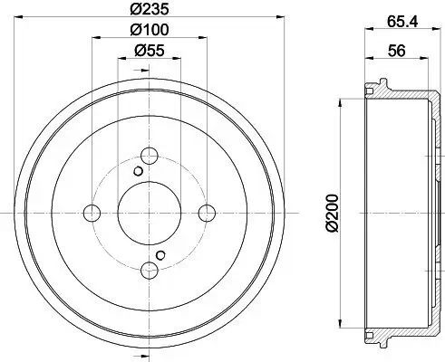Bremstrommel Hinterachse HELLA 8DT 355 301-501 Bild Bremstrommel Hinterachse HELLA 8DT 355 301-501