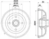 Bremstrommel Hinterachse HELLA 8DT 355 301-551 Bild Bremstrommel Hinterachse HELLA 8DT 355 301-551