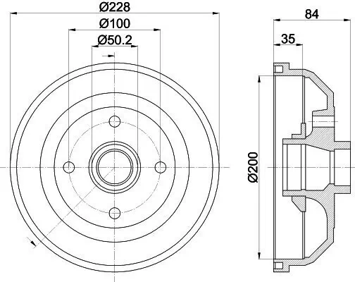 Bremstrommel Hinterachse HELLA 8DT 355 301-551 Bild Bremstrommel Hinterachse HELLA 8DT 355 301-551