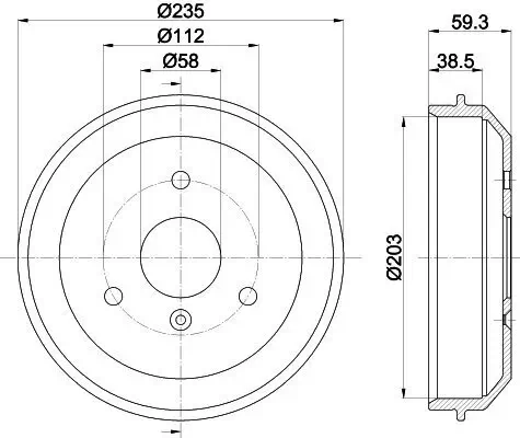 Bremstrommel HELLA 8DT 355 301-581 Bild Bremstrommel HELLA 8DT 355 301-581