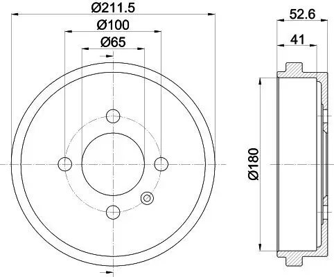 Bremstrommel Hinterachse HELLA 8DT 355 301-561 Bild Bremstrommel Hinterachse HELLA 8DT 355 301-561