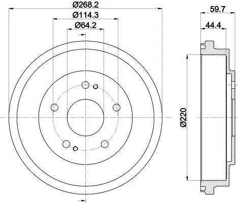 Bremstrommel Hinterachse HELLA 8DT 355 300-291 Bild Bremstrommel Hinterachse HELLA 8DT 355 300-291