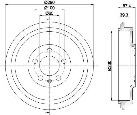 Bremstrommel HELLA 8DT 355 300-421 Bild Bremstrommel HELLA 8DT 355 300-421