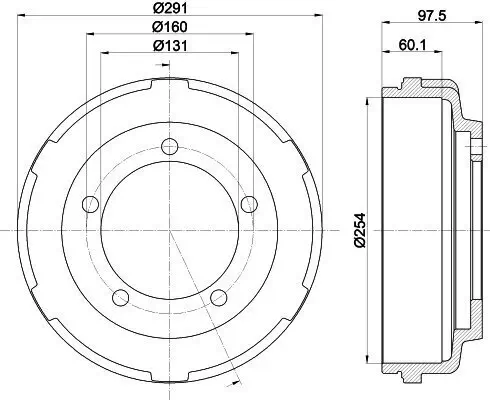 Bremstrommel Hinterachse HELLA 8DT 355 300-461 Bild Bremstrommel Hinterachse HELLA 8DT 355 300-461