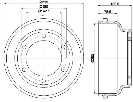 Bremstrommel HELLA 8DT 355 300-471 Bild Bremstrommel HELLA 8DT 355 300-471