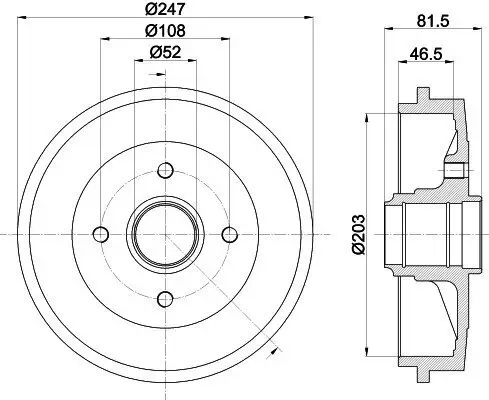 Bremstrommel HELLA 8DT 355 300-481 Bild Bremstrommel HELLA 8DT 355 300-481