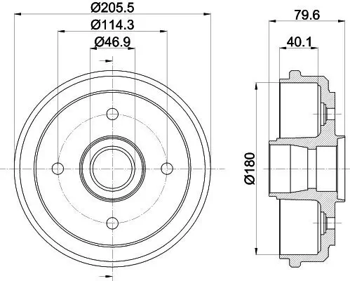 Bremstrommel HELLA 8DT 355 300-561 Bild Bremstrommel HELLA 8DT 355 300-561