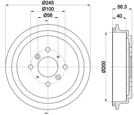 Bremstrommel Hinterachse HELLA 8DT 355 300-571 Bild Bremstrommel Hinterachse HELLA 8DT 355 300-571
