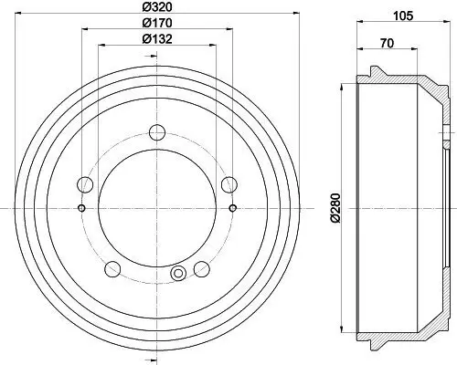 Bremstrommel HELLA 8DT 355 300-631 Bild Bremstrommel HELLA 8DT 355 300-631