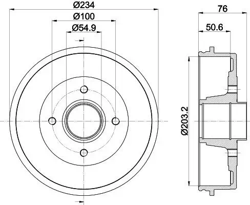 Bremstrommel Hinterachse HELLA 8DT 355 300-641 Bild Bremstrommel Hinterachse HELLA 8DT 355 300-641