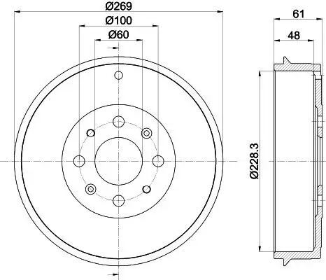 Bremstrommel Hinterachse HELLA 8DT 355 300-651 Bild Bremstrommel Hinterachse HELLA 8DT 355 300-651