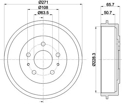 Bremstrommel Hinterachse HELLA 8DT 355 300-661 Bild Bremstrommel Hinterachse HELLA 8DT 355 300-661