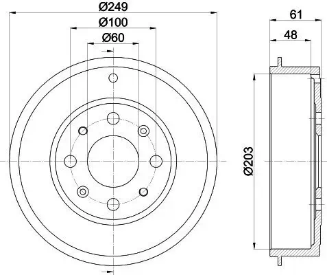 Bremstrommel Hinterachse HELLA 8DT 355 300-681 Bild Bremstrommel Hinterachse HELLA 8DT 355 300-681