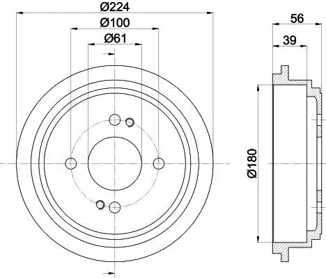Bremstrommel Hinterachse HELLA 8DT 355 300-711 Bild Bremstrommel Hinterachse HELLA 8DT 355 300-711