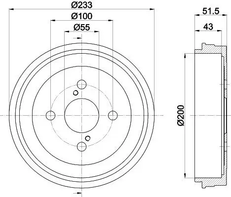 Bremstrommel Hinterachse HELLA 8DT 355 300-791 Bild Bremstrommel Hinterachse HELLA 8DT 355 300-791