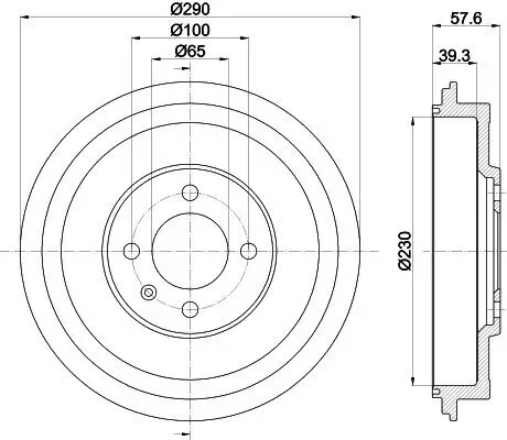 Bremstrommel Hinterachse HELLA 8DT 355 300-811 Bild Bremstrommel Hinterachse HELLA 8DT 355 300-811