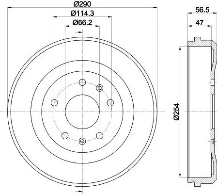 Bremstrommel Hinterachse HELLA 8DT 355 300-901 Bild Bremstrommel Hinterachse HELLA 8DT 355 300-901