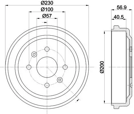 Bremstrommel Hinterachse HELLA 8DT 355 300-961 Bild Bremstrommel Hinterachse HELLA 8DT 355 300-961