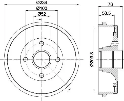 Bremstrommel HELLA 8DT 355 301-071 Bild Bremstrommel HELLA 8DT 355 301-071