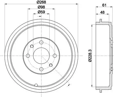 Bremstrommel Hinterachse HELLA 8DT 355 301-091 Bild Bremstrommel Hinterachse HELLA 8DT 355 301-091