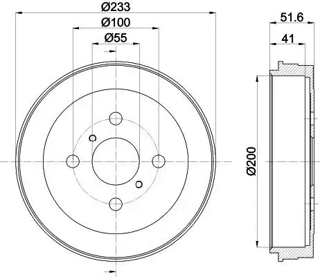 Bremstrommel Hinterachse HELLA 8DT 355 301-751 Bild Bremstrommel Hinterachse HELLA 8DT 355 301-751