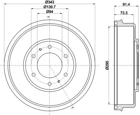 Bremstrommel Hinterachse HELLA 8DT 355 301-821 Bild Bremstrommel Hinterachse HELLA 8DT 355 301-821