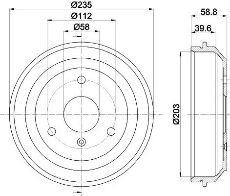 Bremstrommel Hinterachse HELLA 8DT 355 301-851 Bild Bremstrommel Hinterachse HELLA 8DT 355 301-851