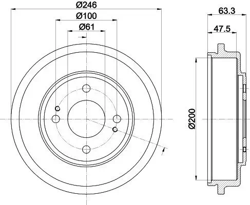 Bremstrommel HELLA 8DT 355 302-401